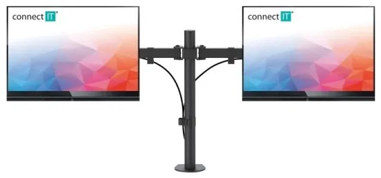 CONNECT IT CMF-3203-BK - Univerzálny držiak na 2 monitory 13-32” čierna
