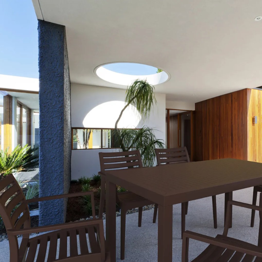 ARTEMIS záhradná stolička s podrúčkami brown