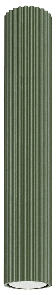 Stropné svietidlo Karbon, 1x olivovo zelené kovové tienidlo, (40 cm)