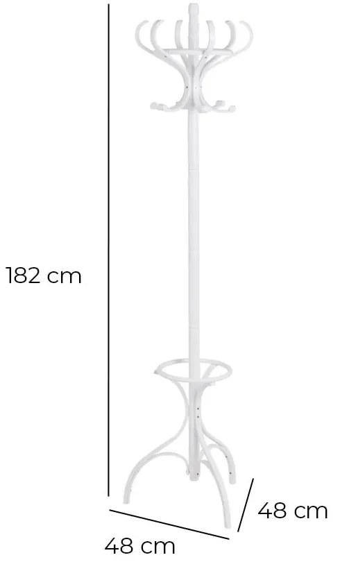 Biely vešiak z topoľového dreva Thonet – Casa Selección