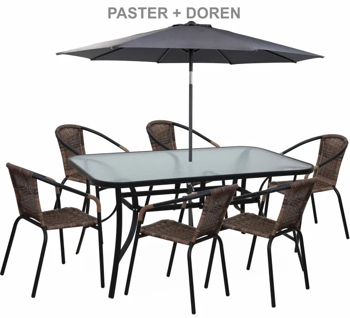 Záhradná stolička Doren - hnedá / čierna
