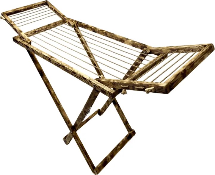 Veľký sušiak na bielizeň, sušiak na prádlo - tmavý, drevený, voľne stojací - trendy domácnosť