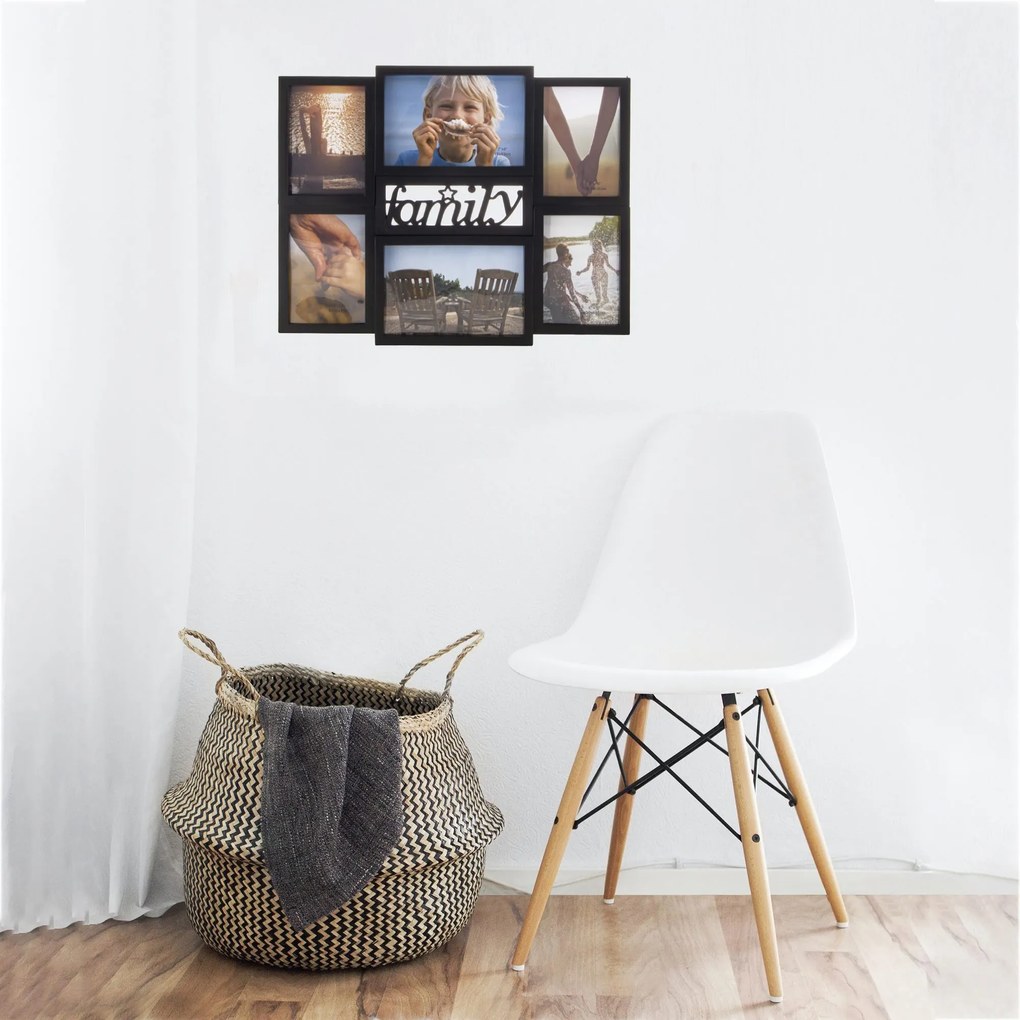 PreHouse Čierny rámček pre 6 fotografií