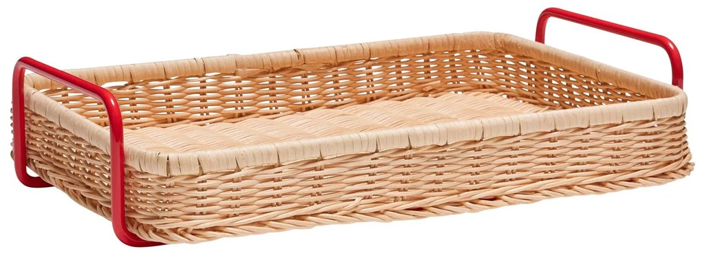 Hübsch Ratanový podnos Splint Red/Natural