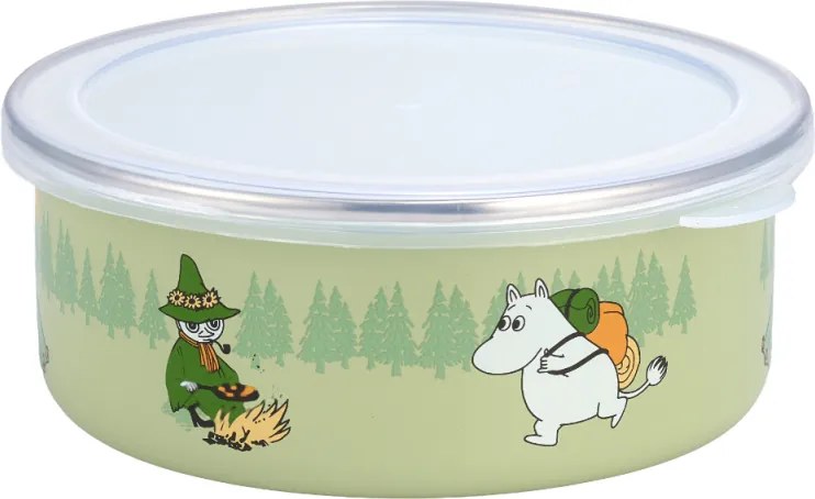 Miska s vrchnákom Moomin Campers 0,8l, smalt / zelená