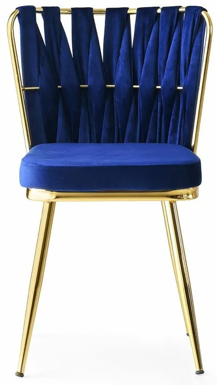 Sada jedálenských stoličiek Kusakli Navy Blue andGold, 4 ks, 4 ks