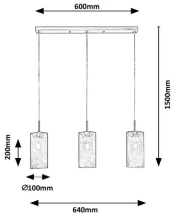 Rabalux - Luster na lanku 3xE14/25W/230V