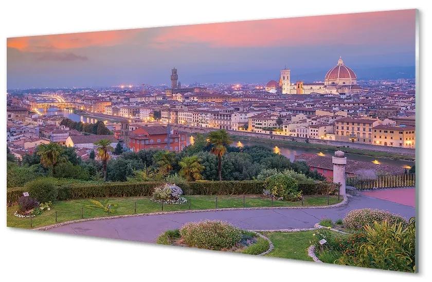 Sklenený obraz rieka Taliansko Panorama 125x50 cm