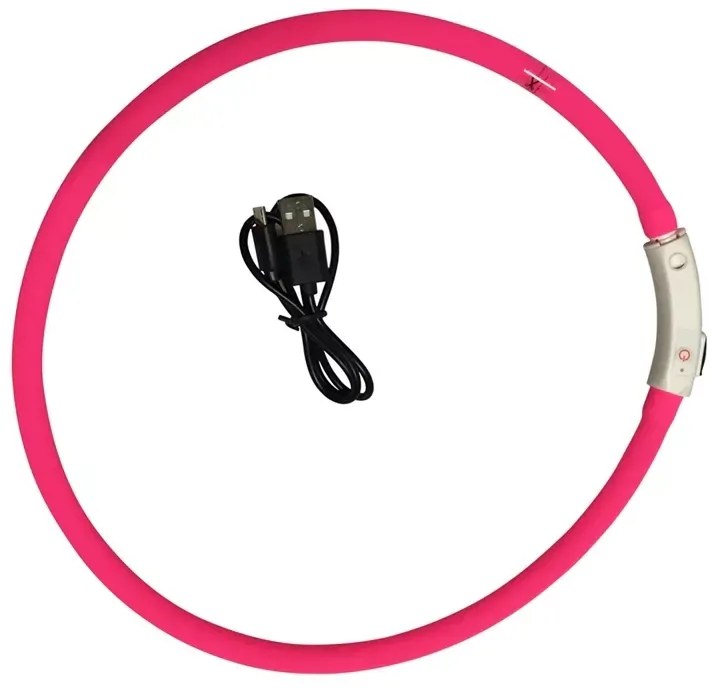 Nuxie LED svietiaci obojok pre mačku a psa 55 cm oranžový