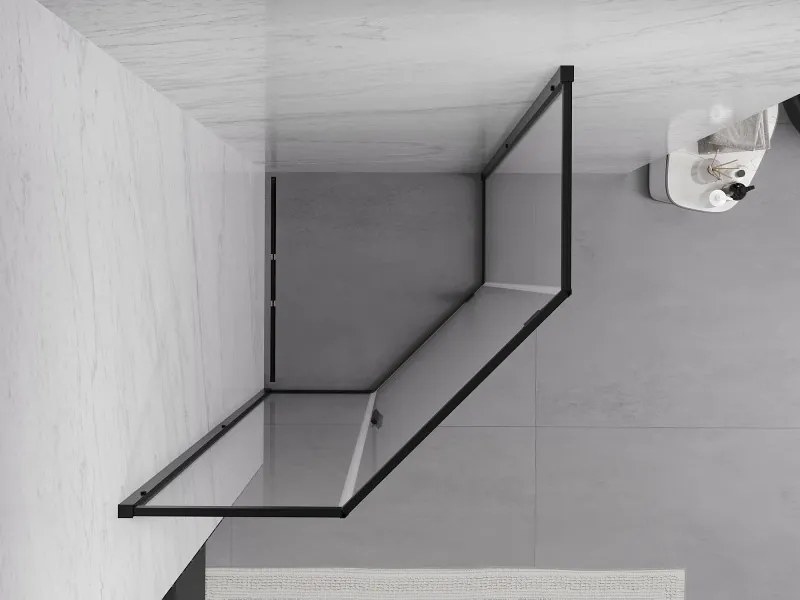 Mexen Exo-R pěťhranná sprchová kabína výklopná 90 x 90 cm, transparentná, čierna - 812-090-090-70-00