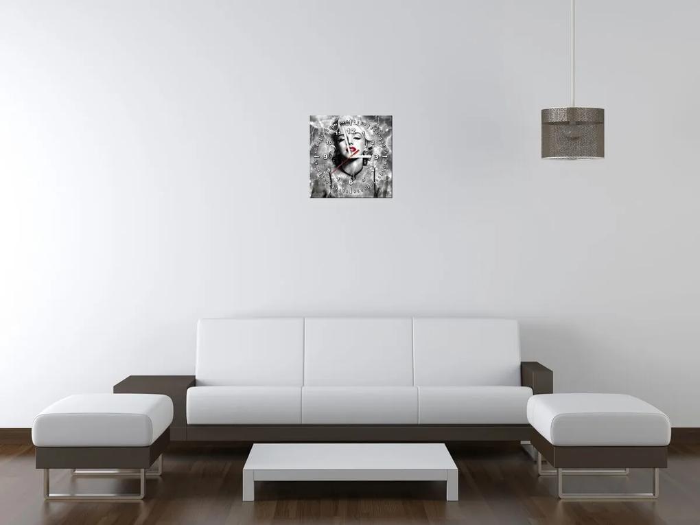 Gario Obraz s hodinami Elektrizujúca Marilyn Monroe Rozmery: 40 x 40 cm