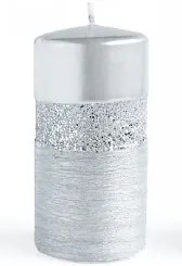 Mondex Vysoká sviečka Queen Evo 18 cm strieborná