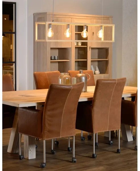 Lucide 31472/04/72 - Závesné svietidlo ORIS 4xE27/60W/230V béžové