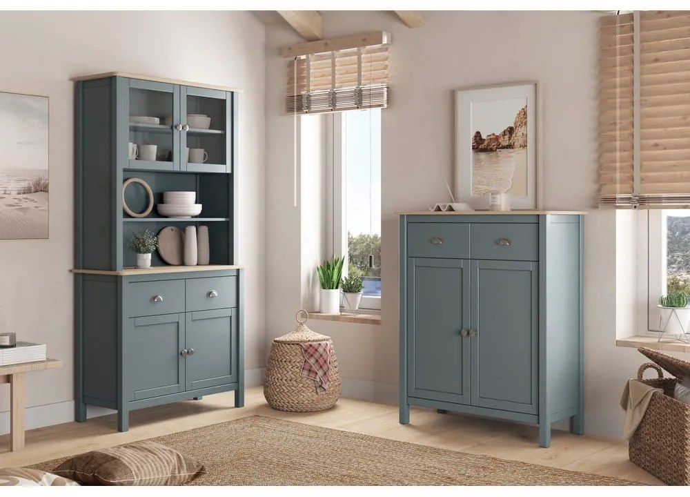 Komoda sivozelená z borovicového dreva 90x110x40 cm Misti – Marckeric