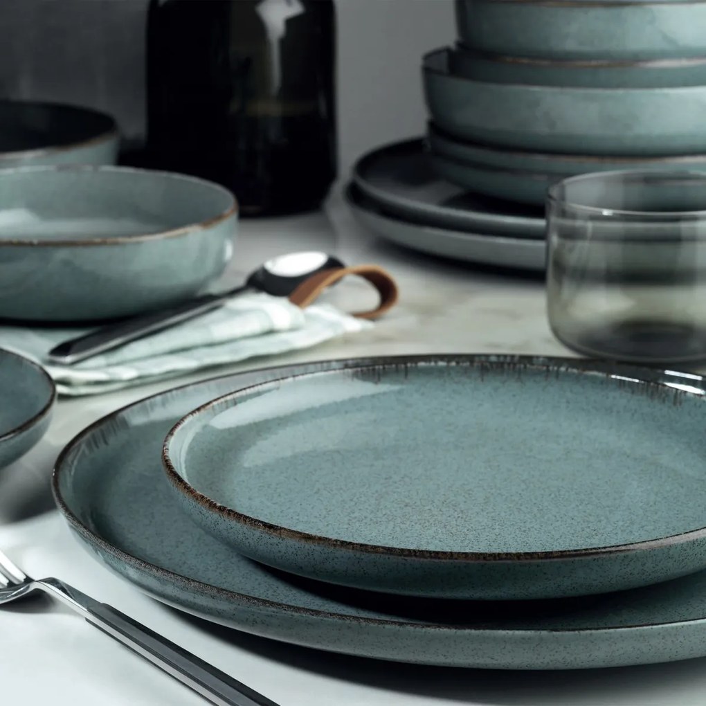 Porcelánová súprava 24 ks tanierov BlueBlue sivá/modrá