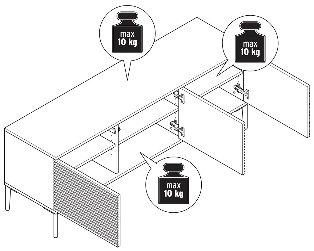 Odkladacia skrinka »REET« v lamelovom vzhľade