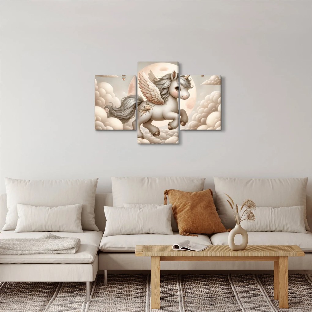 Obraz - Jednorožec v oblakoch (90x60 cm)