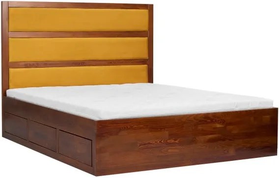 Dvojlôžková posteľ z masívneho borovicového dreva SKANDICA Magnus Dark, 180 x 200 cm