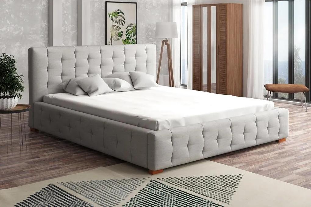 ZET, MONTORIO 200x200 elegantná čalúnená posteľ s prešitím