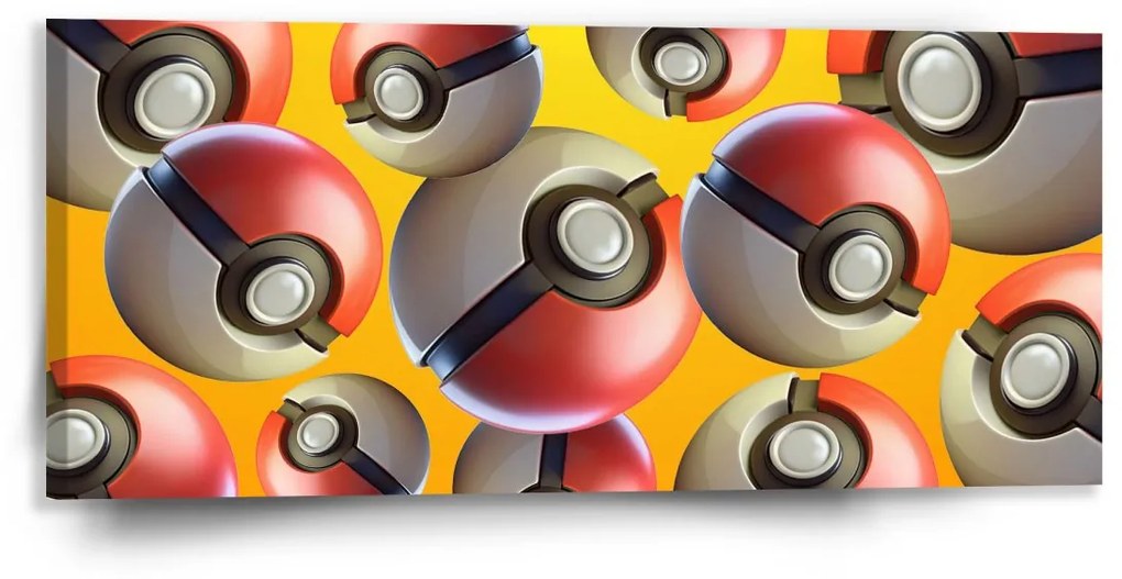 Sablio Obraz Pokemon ball Pattern - 110x50 cm