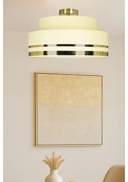 Stropné svietidlo TAMI 1xE27/60W/230V pr. 40 cm béžová/zlatá