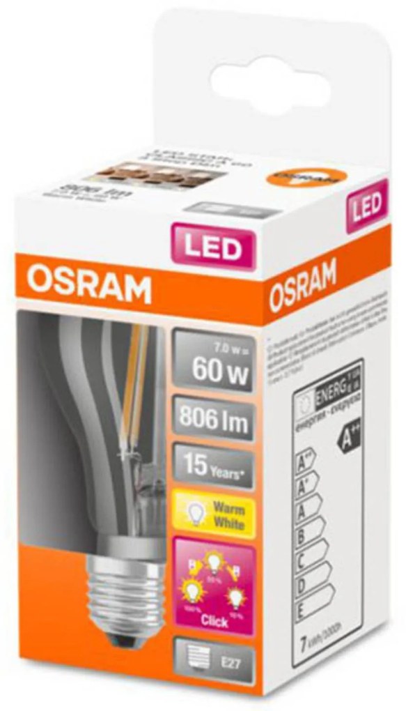 OSRAM Classic A LED E27 6,5W 827 3-Step-dim