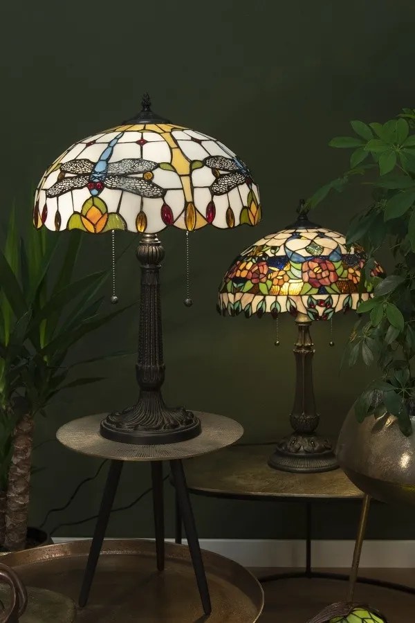 Stolná lampa Tiffany Grapevine - Ø 41*67 cm