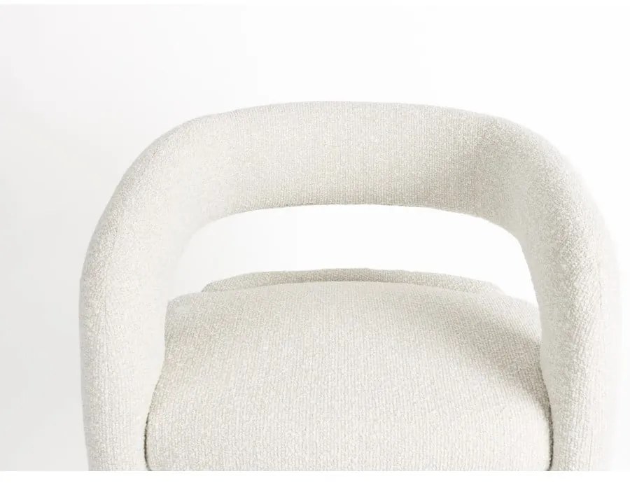 Biele kreslo z textílie buklé Nova – White Label