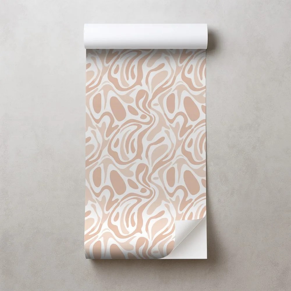 Samolepiaca fototapeta organické béžové vlny