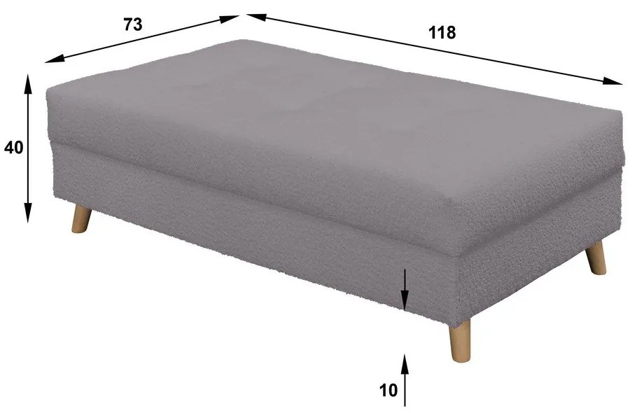 Tmavosivý taburet z textílie buklé Ariella – Ropez