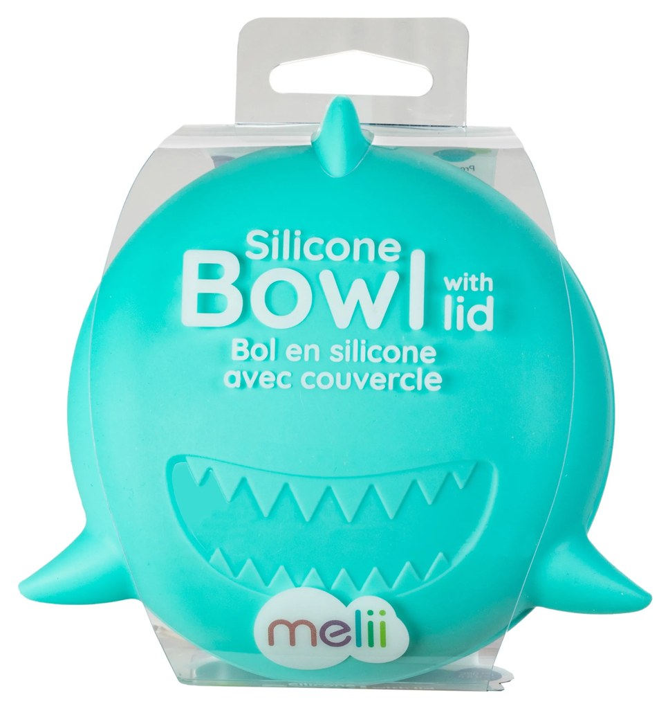 Silikónová škatuľka na desiatu s viečkom Žralok - 350 ml