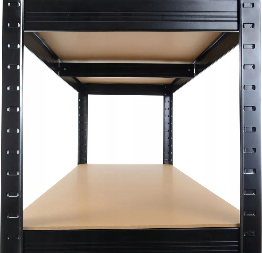 CH 5- policový kovový úložný regál Tosca IX. 180 x 90 x 40 cm - čierna