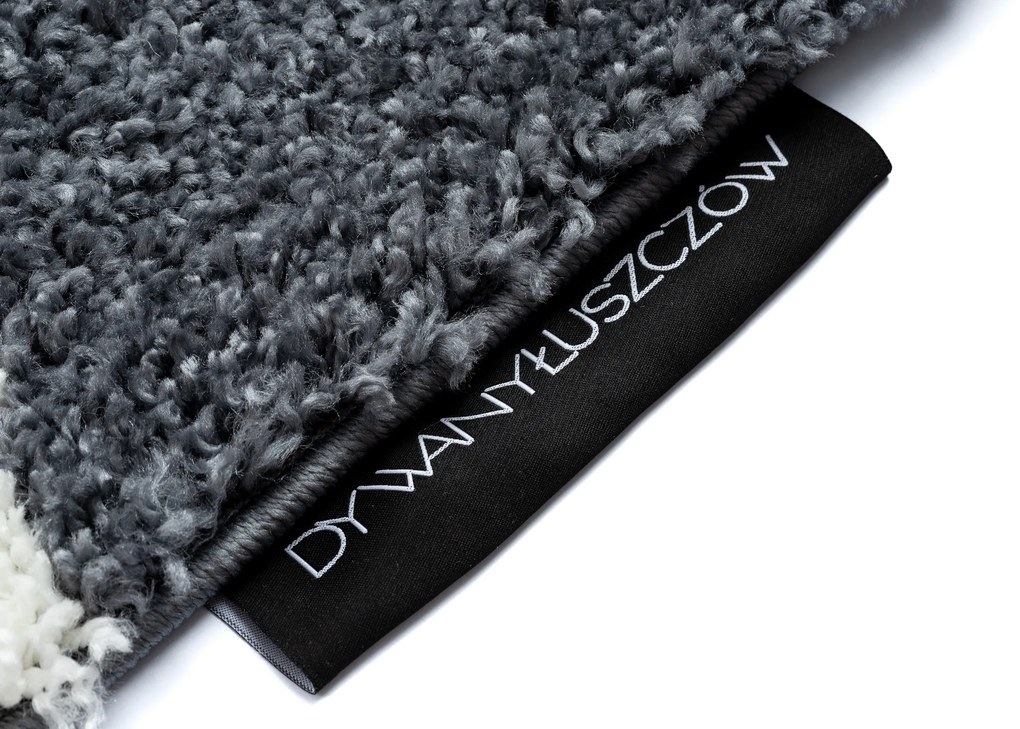 Koberec BERBER CROSS B5950, sivo - biely, strapce, Maroko Shaggy