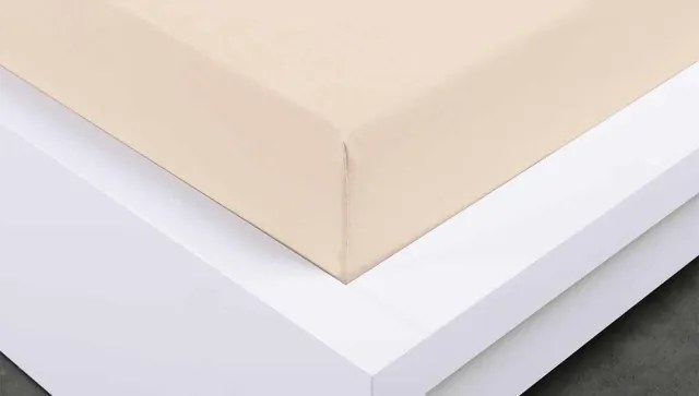XPOSE ® Jersey prostěradlo polybavlna dvoulůžko - bílá káva 90x200 cm