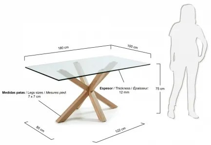 ARGO GLASS stôl 160 x 90 cm