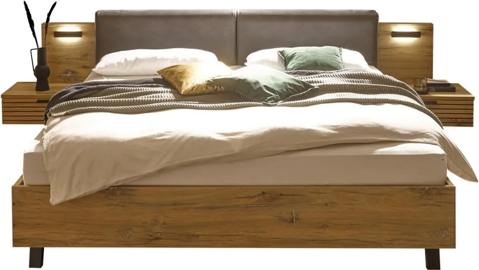 Posteľ s nočnými stolíkmi Trattino 180x200 cm, s osvetlením