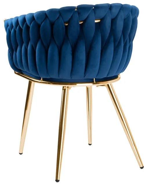 Jedálenská stolička COFTON zamatová, zlatá / granátová