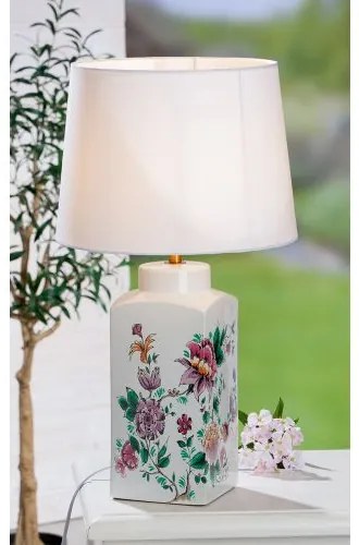 Floral dizajn Delft Art stolná lampa