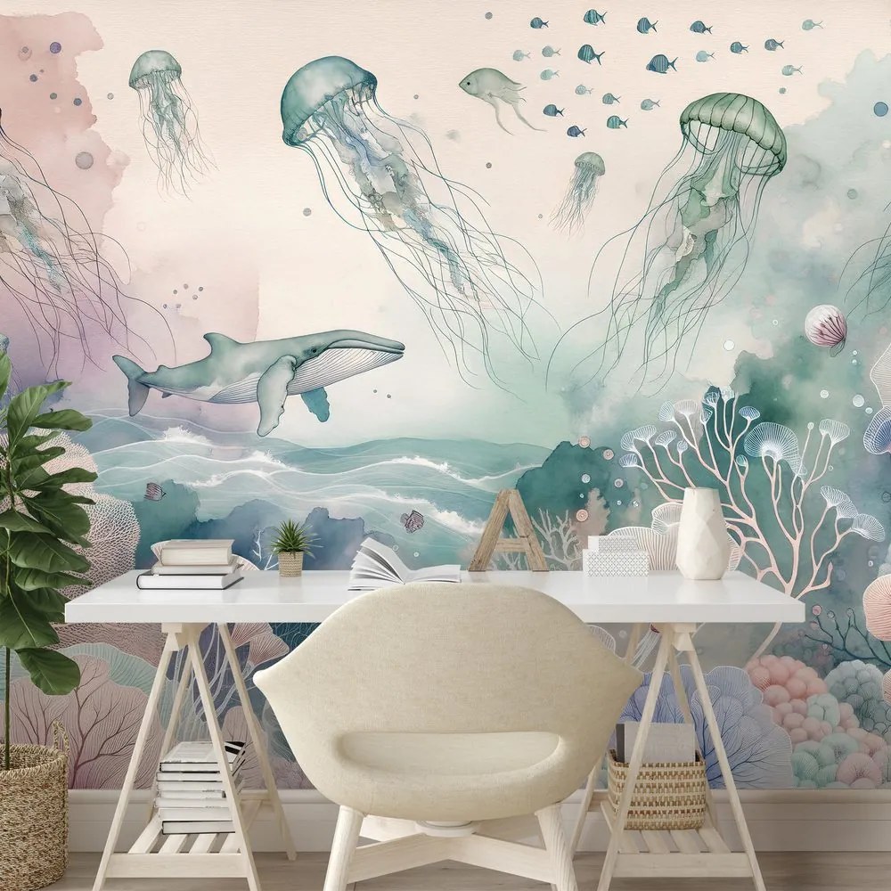 Fototapeta podmorský svet v pastelových farbách