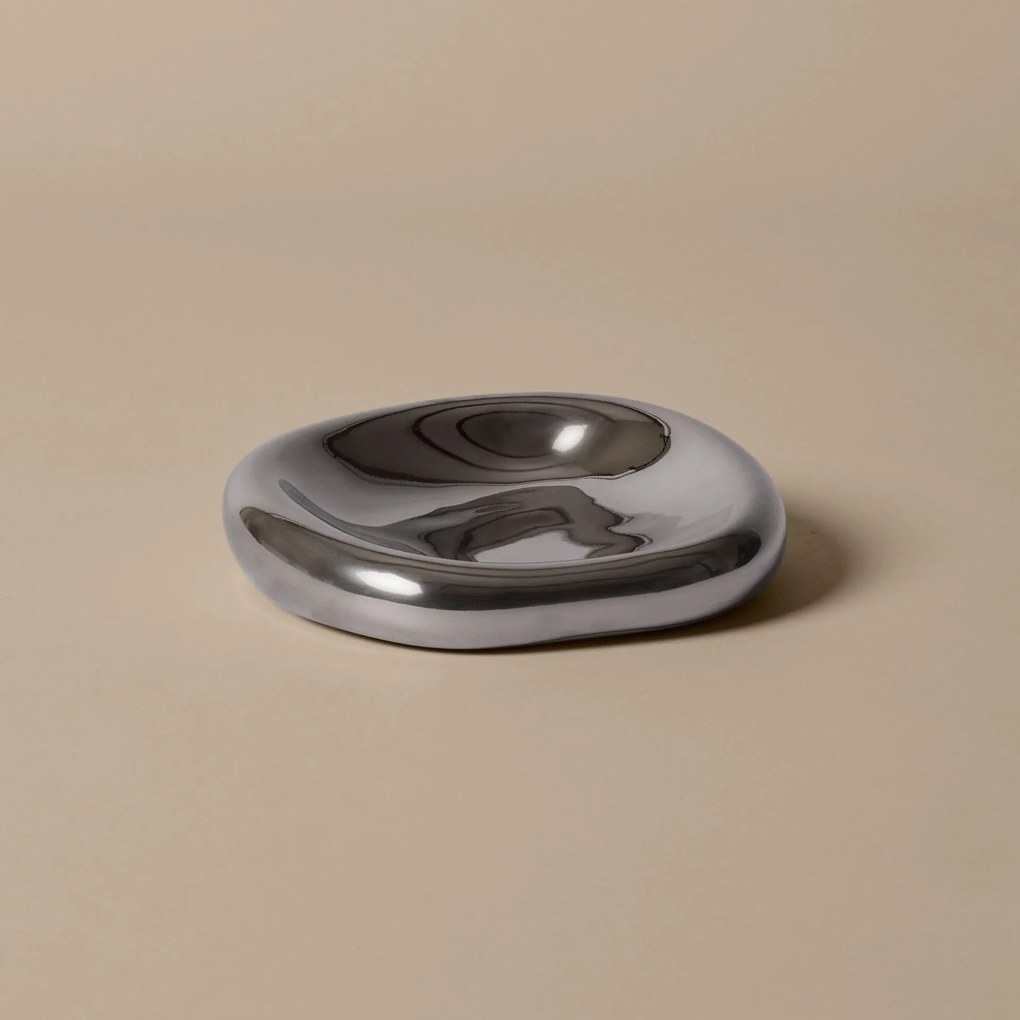 Ferm Living Keramická miska Bellure Silver