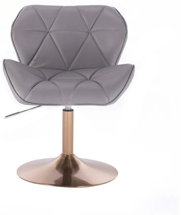 LuxuryForm DESIGN Stolička MILANO na zlatom tanieri - sivá