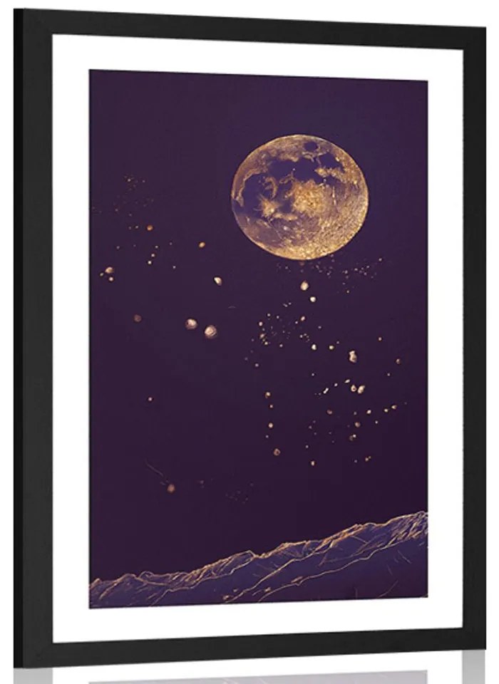 Plagát s paspartou kúzelná planéta - 60x90 silver