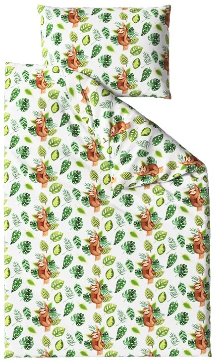 Bavlnené obliečky do postieľky LEŇOCHOD biele