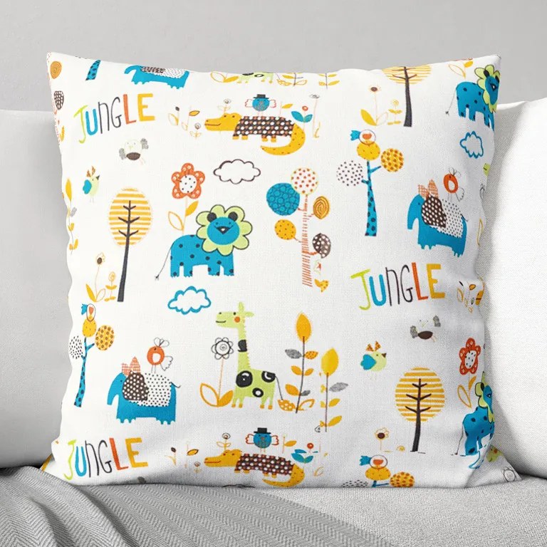 Goldea detská bavlnená obliečka na vankúš - oranžová jungle 40 x 40 cm