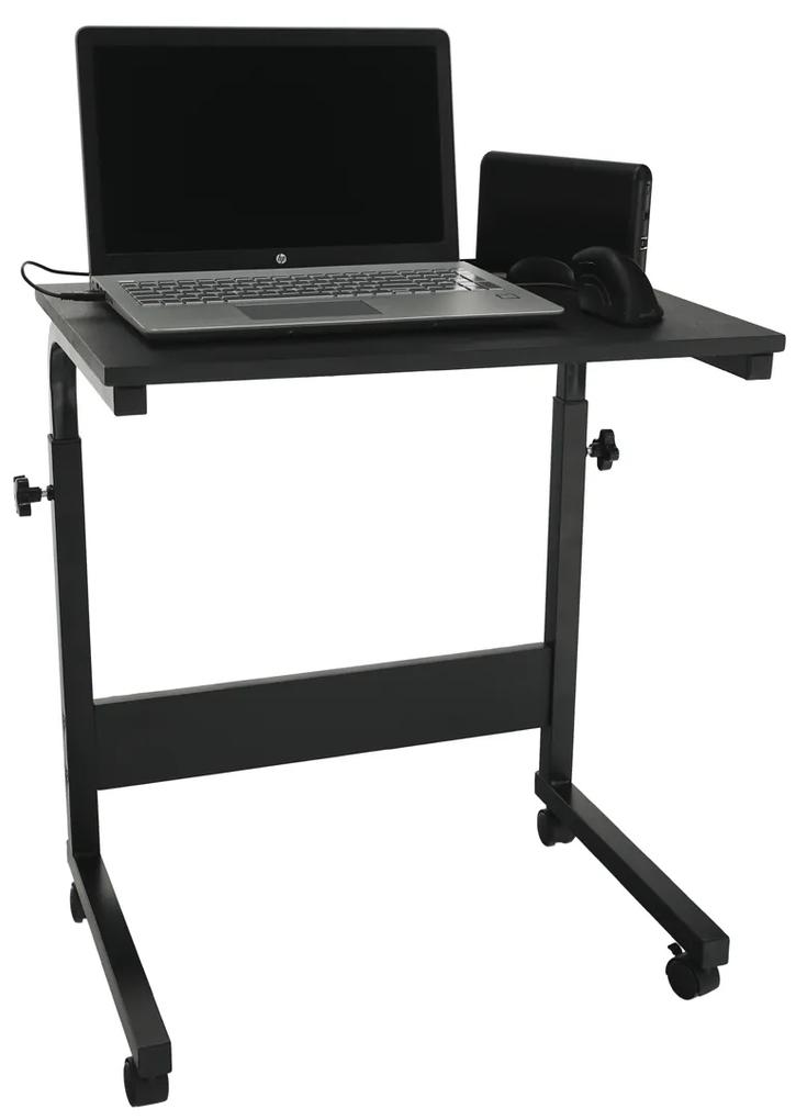 PC stolík na kolieskach Westa - čierna