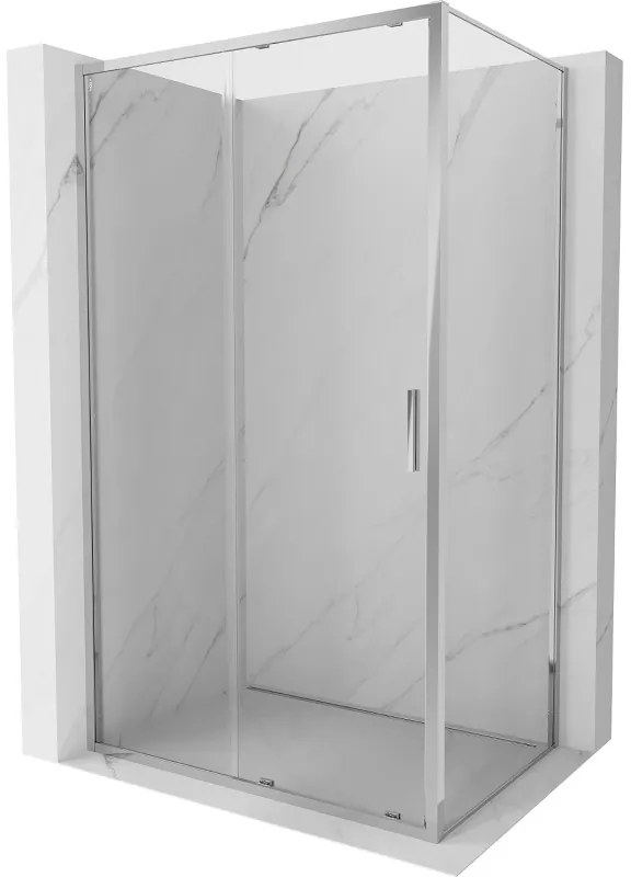Mexen Exo, sprchovací kút s posuvnými dverami 130 x 100 cm, 6mm číre sklo, chrómový profil, 8151-130-100-01-00