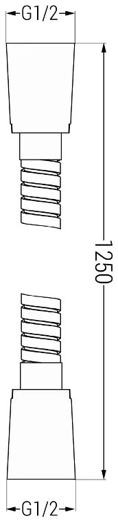Mexen príslušenstvo, Sprchová hadica 125 cm, oceľová, čierna, 79435-70