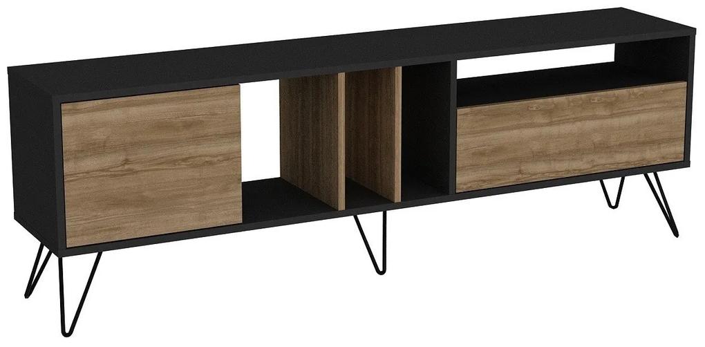 Dizajnový TV stolík Baqia 180 cm orech čierny