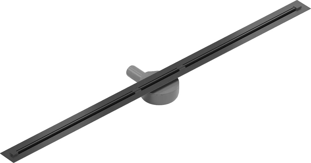 Mexen Flat Super Slim, super tenký odtokový žľab s 360° rotačným sifónom 130 cm, čierna matná, 1751130
