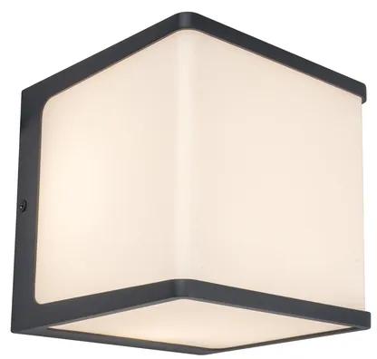 LUTEC Vonkajšie nástenné LED svietidlo DOBLO, 19 W, teplá biela, štvorcový tvar, sivé, IP54